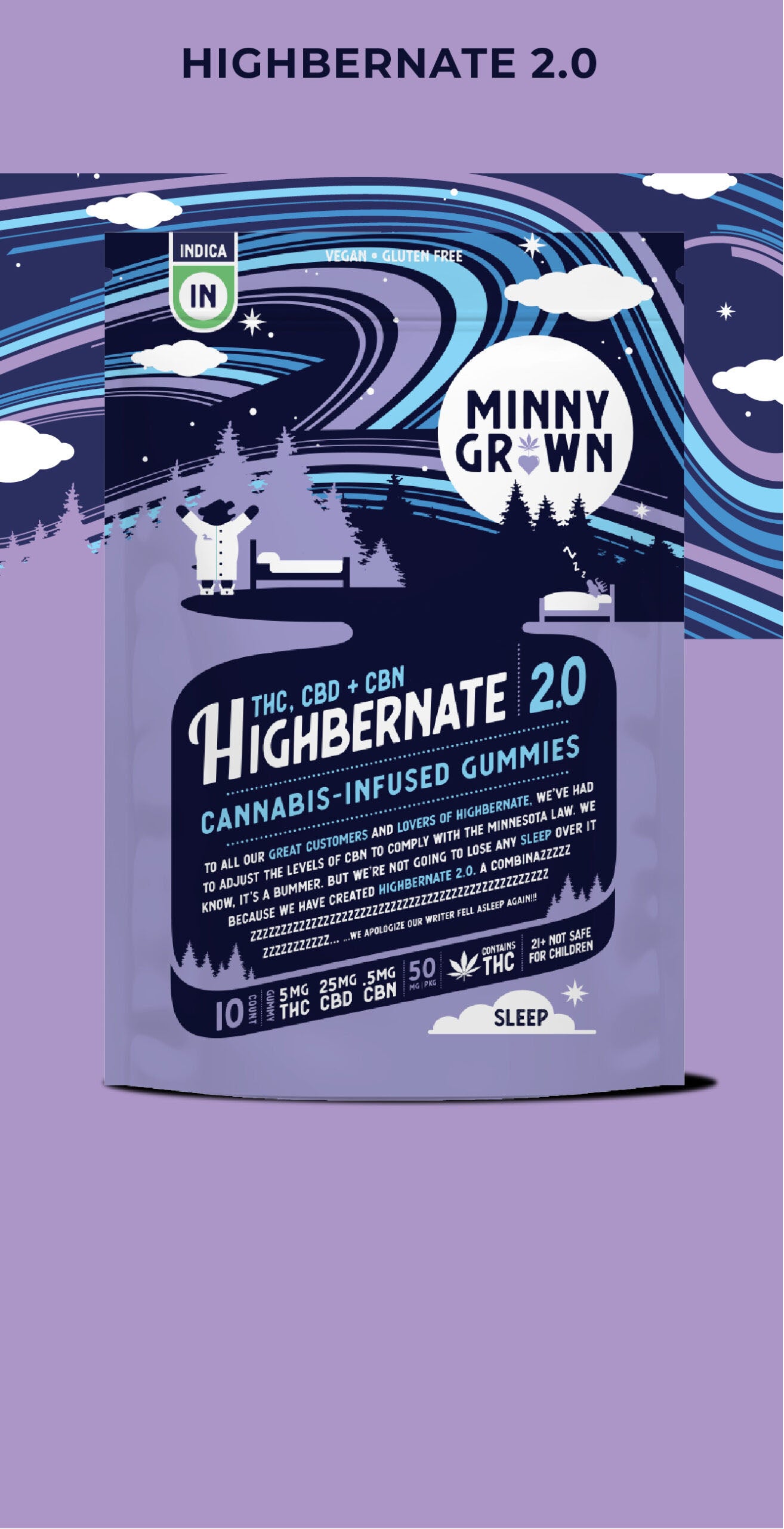 Highbernate 2.0 Gummies - 50mg THC/ 25mg CBD